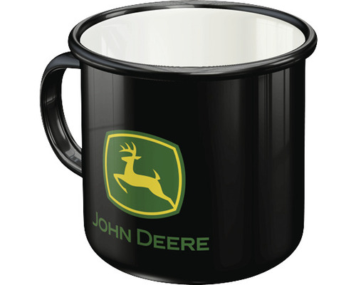 Emaille mok John Deere Logo Zwart 0,36 l 8x8x8 cm
