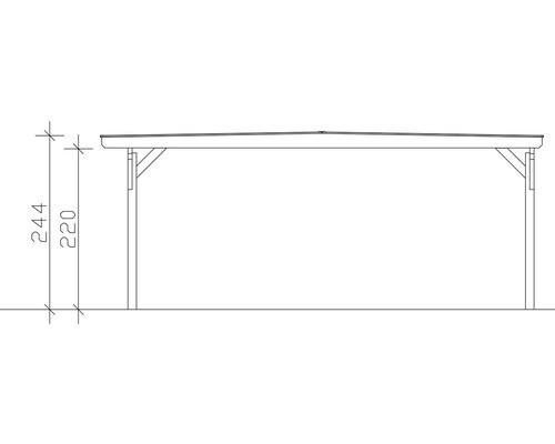 SKAN HOLZ Dubbele carport Odenwald inclusief paalankers, 640 x 648 cm, natuurlijke afwerking