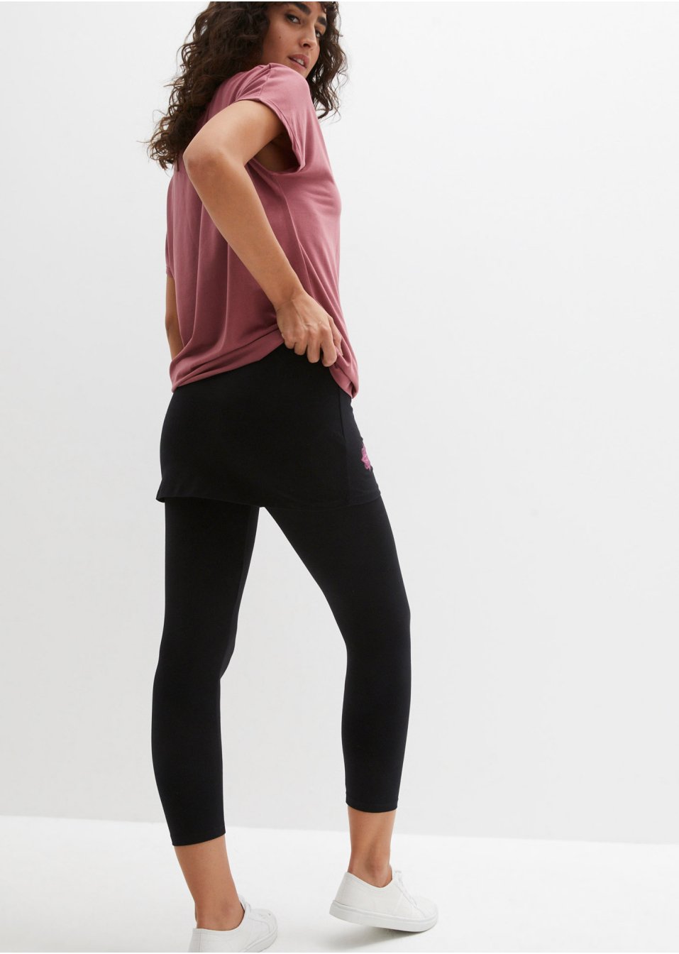 Legging de sport avec jupe, longueur 3/4