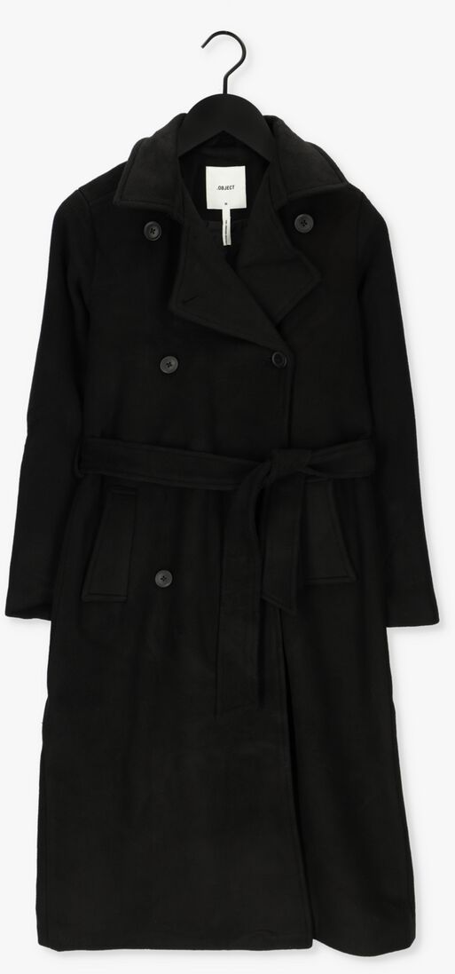 OBJECT zwarte object mantel clara wool coat