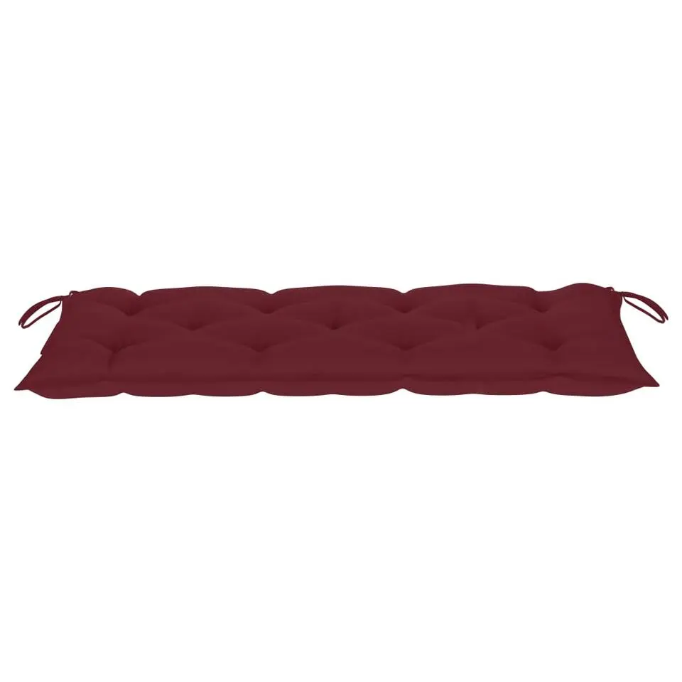 vidaXL - Tuinbank - Rood - Bamboe - 120 cm - Met kussen