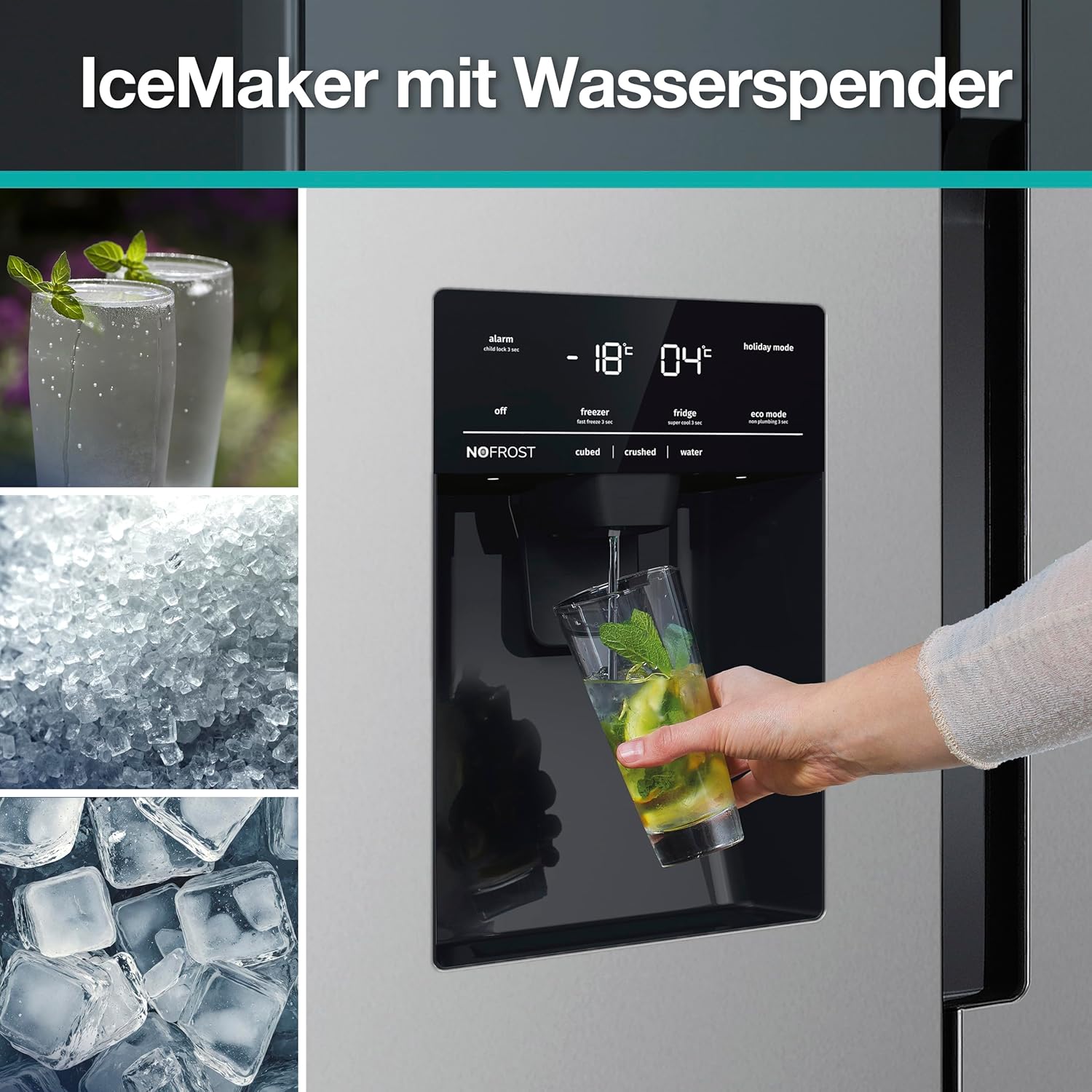 Gorenje NRR9185ESXL Side by Side Kühl-Gefrierkombination/NoFrost Plus/Inverter Kompressor/Wasser- und Eiswürfelspender/SensoTech / 178,6 cm/Kühlteil 376 l/Gefrierteil 190 l/Edelstahl