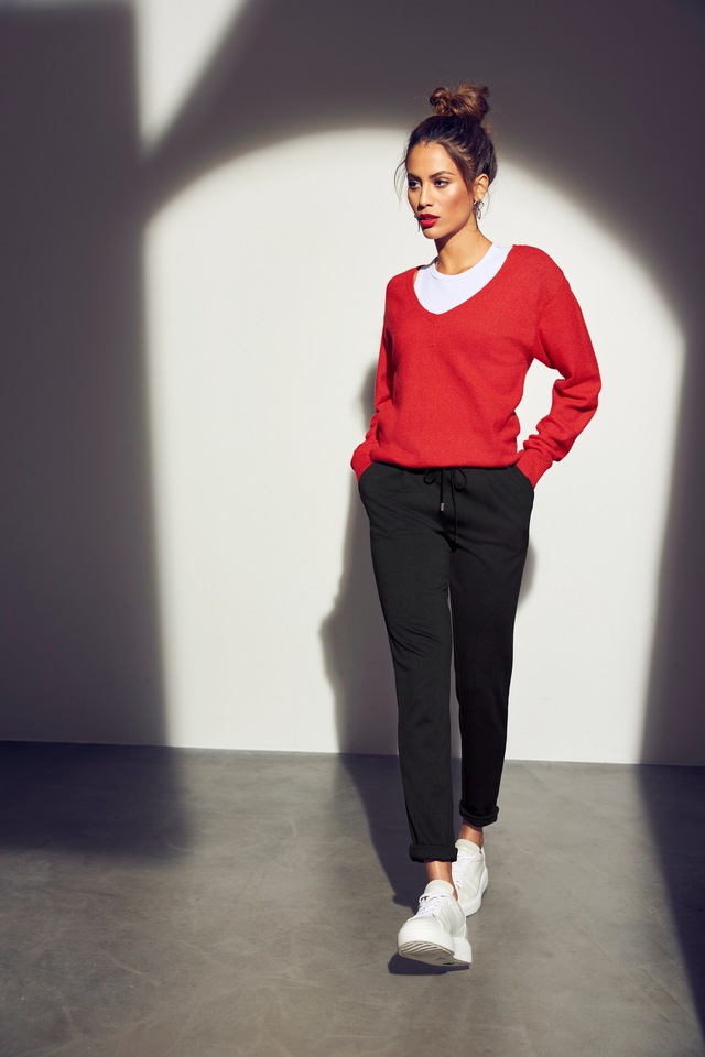 Tamaris V-Ausschnitt-Pullover , mit Frontbiese