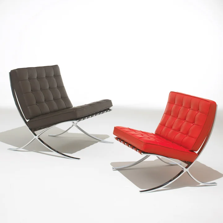 Knoll - Barcelona Relax Sessel, Chrom / Leder braun Venezia
