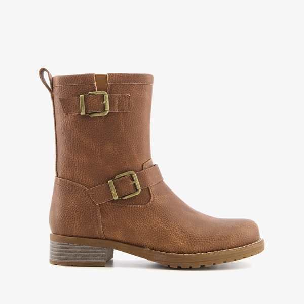 Blue Box dames biker boots cognac bruin