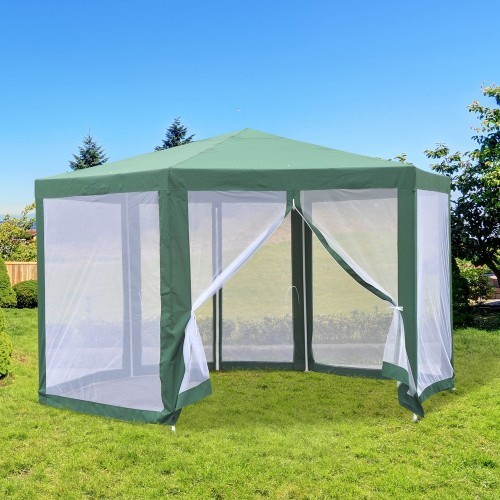 Tenda de jardim Outsunny Green com mosquiteiro