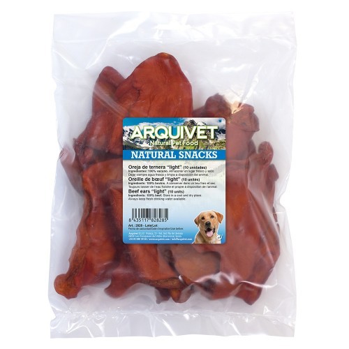 Orelhas leves para cães, sabor carne