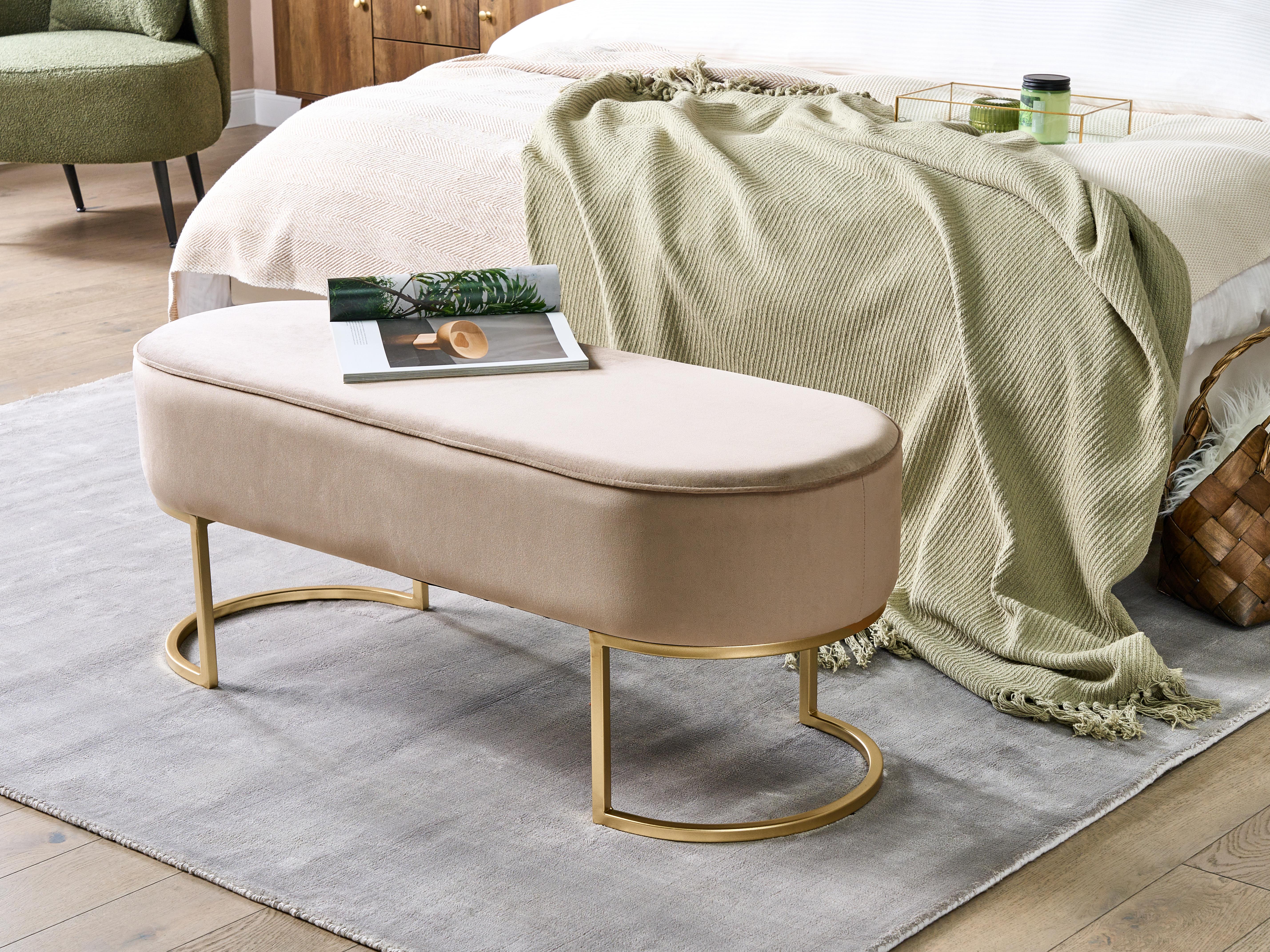 Bankje MILRY Fluweel Beige