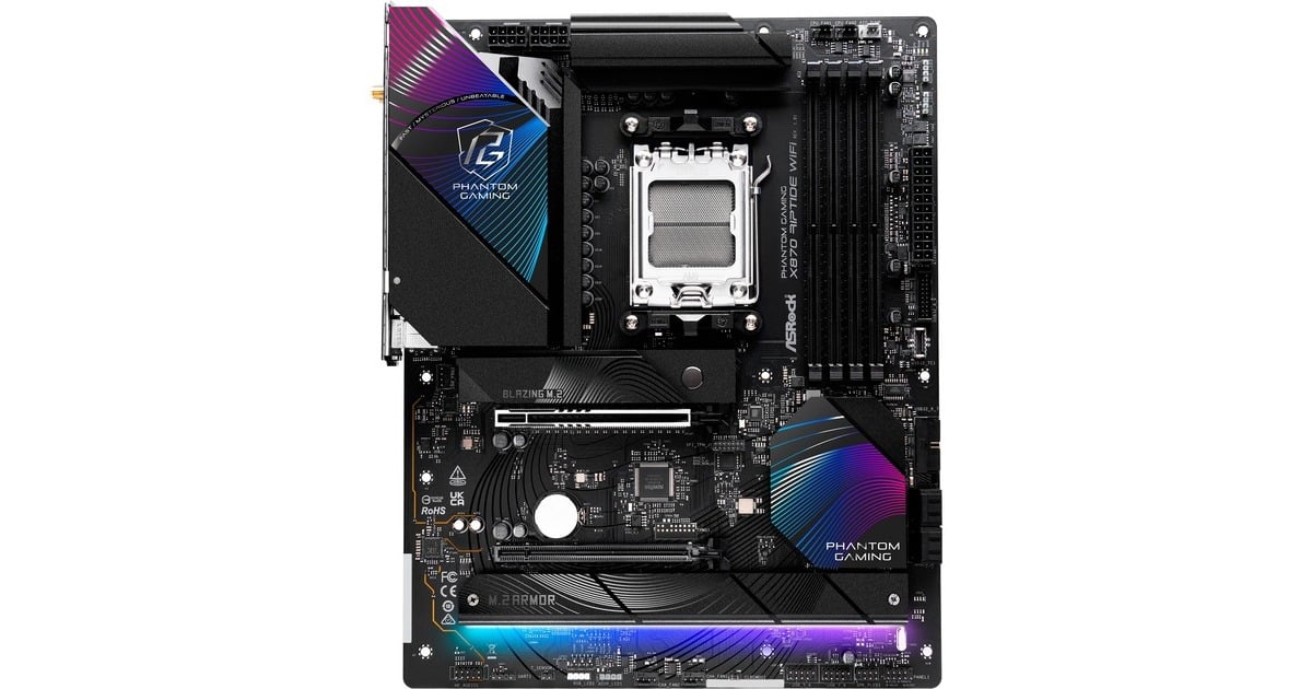 ASRockX870 Riptide WiFi socket AM5 moederbord  (RAID, 2.5 Gb-LAN, WLAN, BT, ATX)