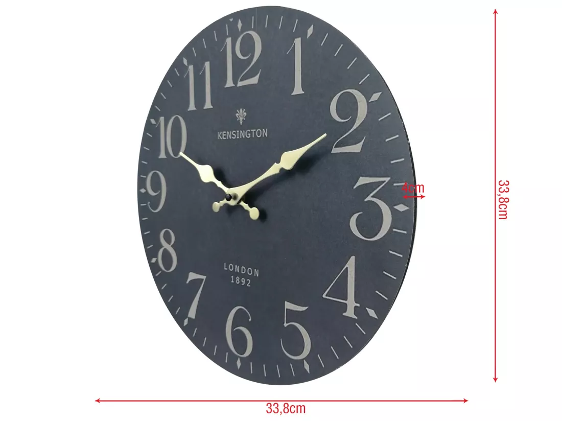 Horloge Suspendue Vintage Noir Jaune Mdf Style Classique Idée Cadeau