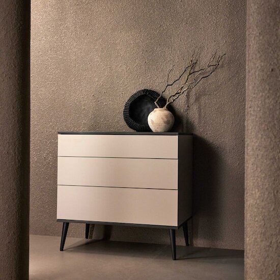 Flow commode 3 tiroirs   Stone        de               Quax