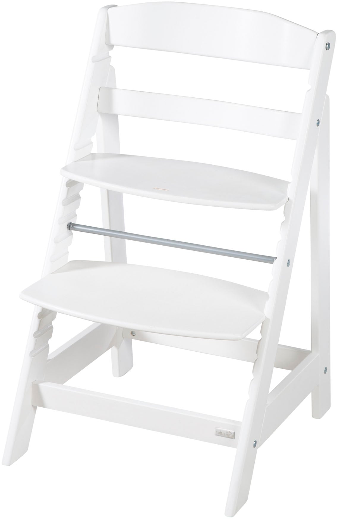 roba® Hochstuhl »Treppenhochstuhl 2-in-1 Set Born Up weiss« () mit Neugeborenen-Aufsatz, Greyish gesteppt