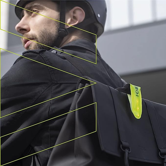 Clip mit LED Licht für Velo Helm / Rucksack inkl. 1x CR2032 Batterie (NEWMCLIPLEDY) - Neon Gelb