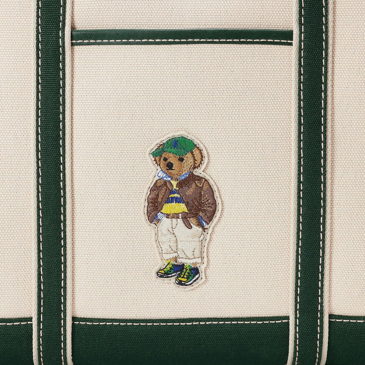 POLO RALPH LAUREN<br>Bolsa de tecido com estampa de ursinho de pelúcia