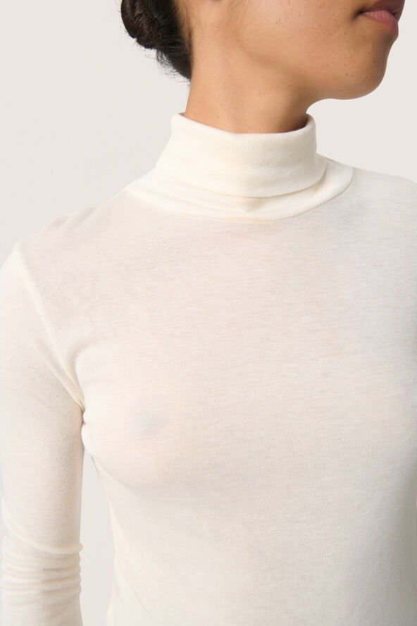 Soaked in Luxury SLFauna Rollneck Whisper white
