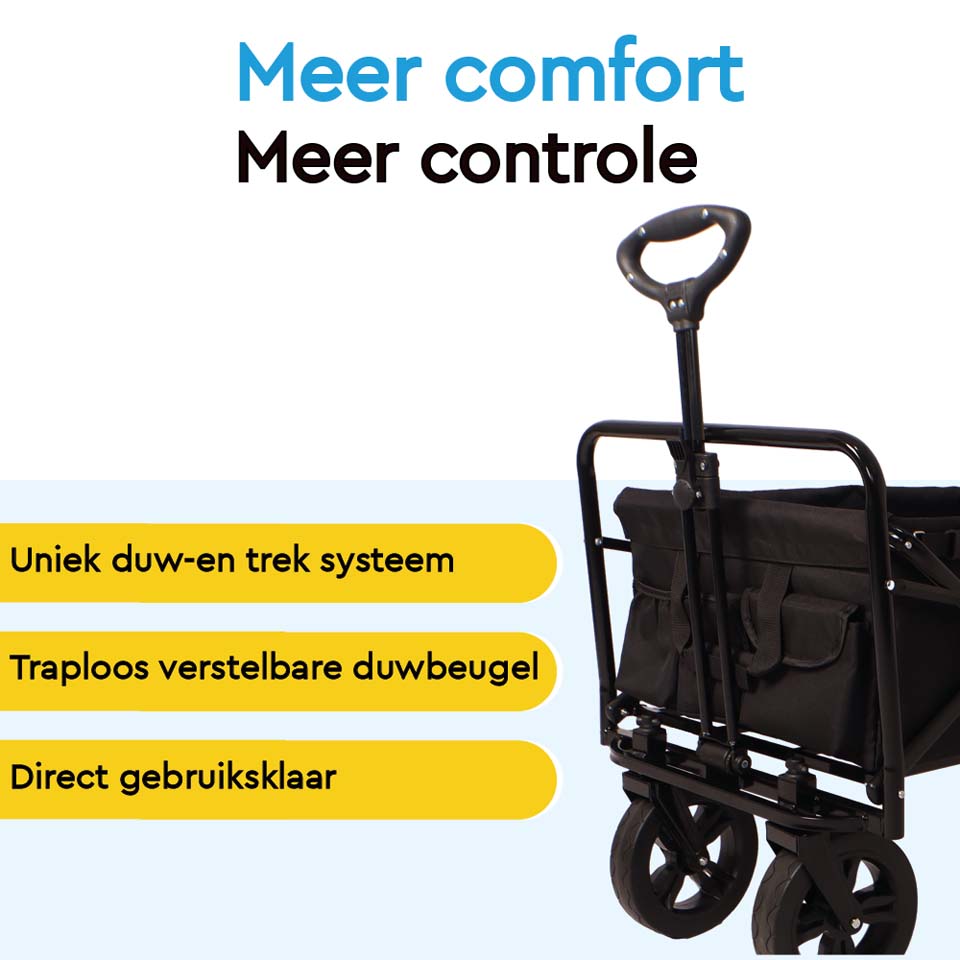 BRASQ 108 liter opvouwbare bolderkar - Black