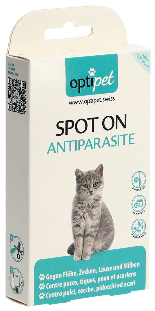 OPTIPET Spot On Antiparasite<br>6 × 1 ml, Katzen