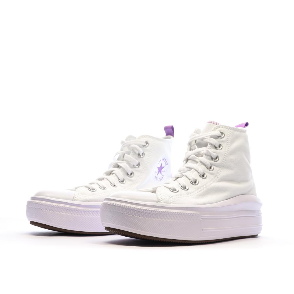 Converse Baskets Blanches/Violettes Femme Converse All Star Move