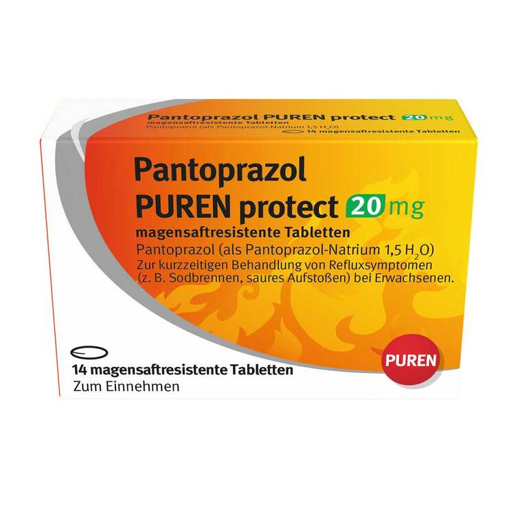 Pantoprazol Puren protect 20 mg magensaftresistent Tabletten , 14 St