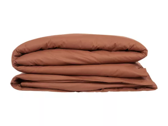Housse de couette 1 Personne en Coton Terracotta 140 x 200 cm