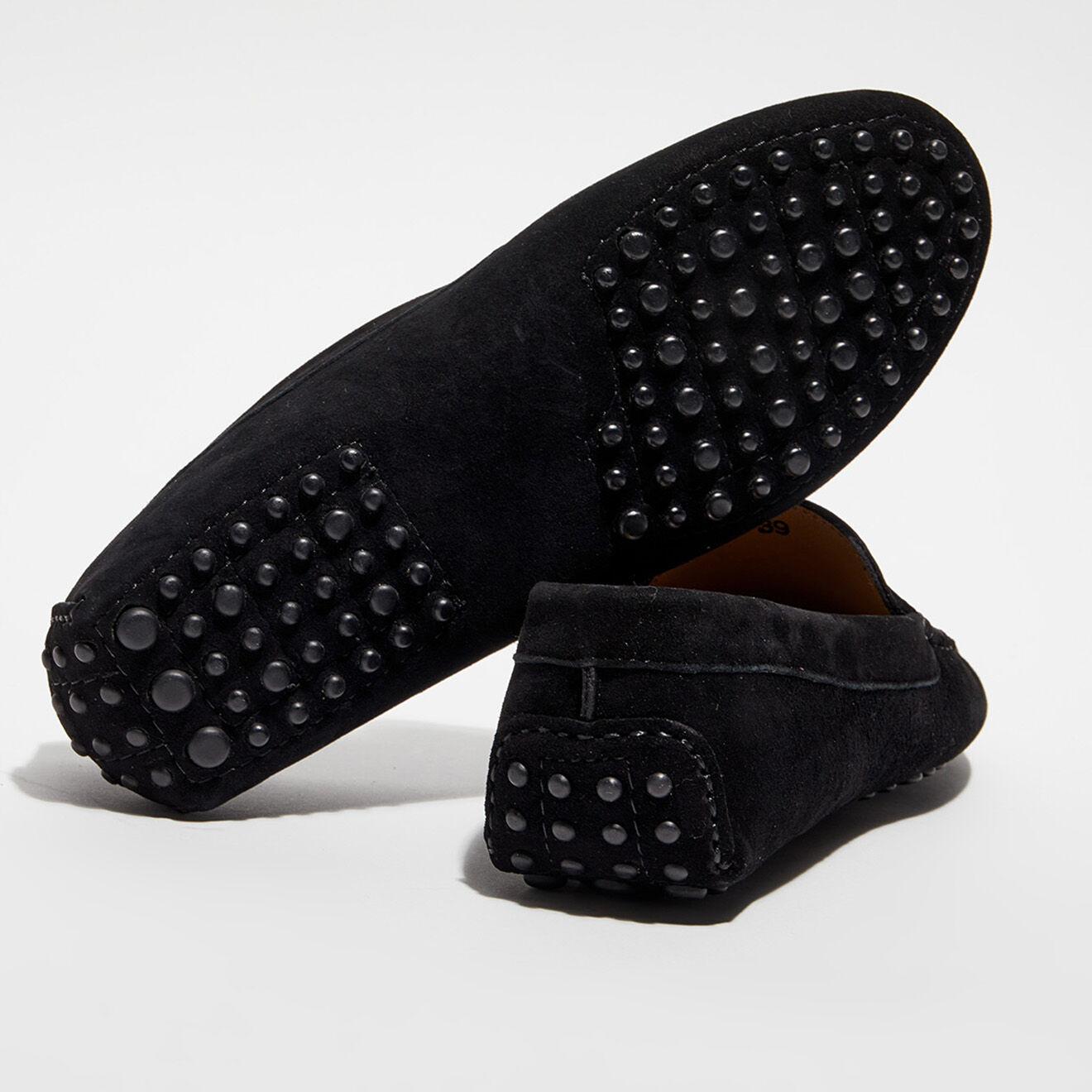 Loafers Mocassins en Velours de Cuir Jade noirs