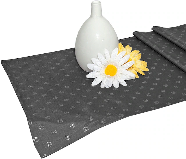 Delindo Lifestyle Tischläufer »Neville« unifarben mit Glitzereffekten