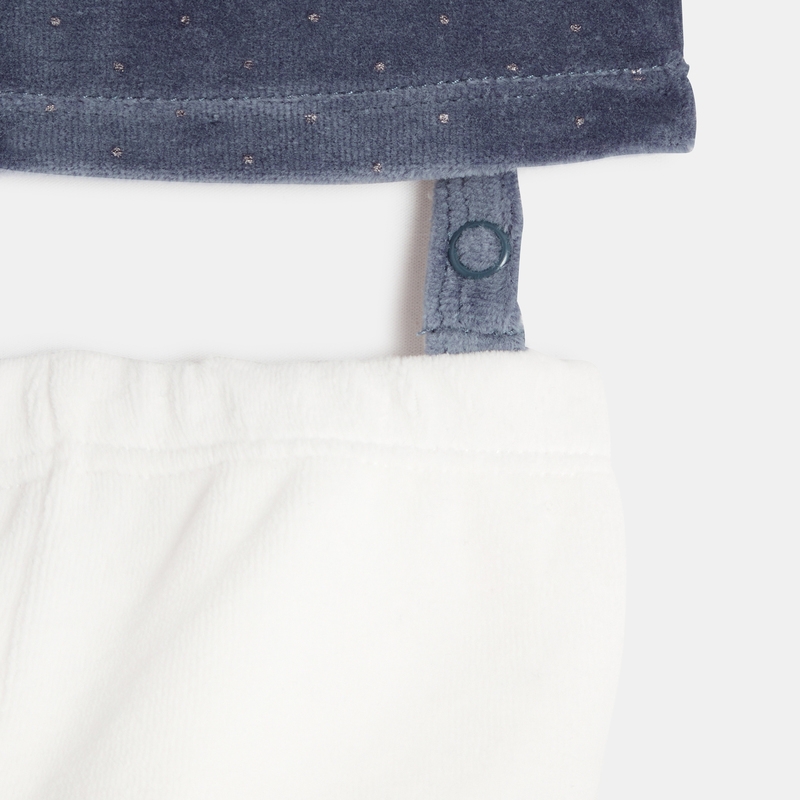 Pyjama chats velours bleu bébé fille
