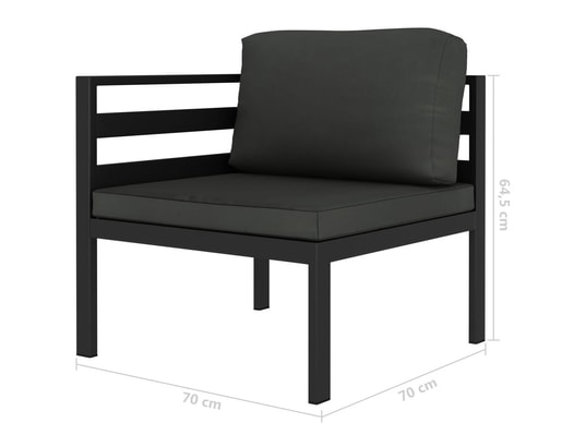 LES TENDANCES - Salon extérieur Salon de jardin-gris-5 places-70x70x64.5-251008