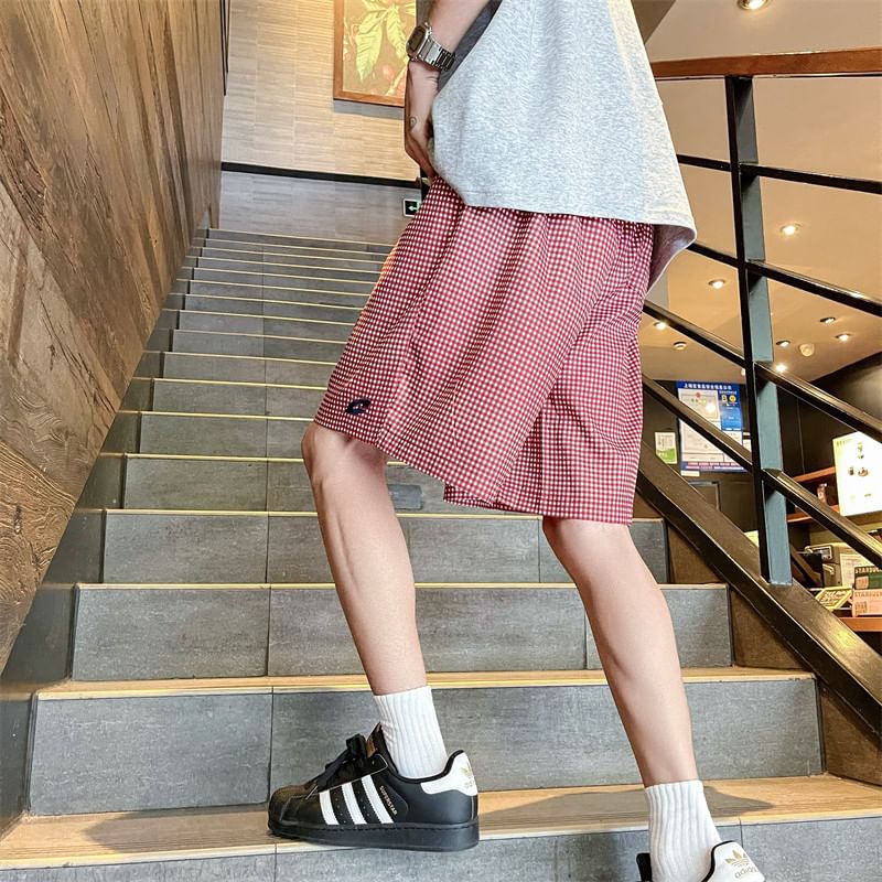 Breeson - Wijde shorts met trekkoord in de taille en ruitmotief