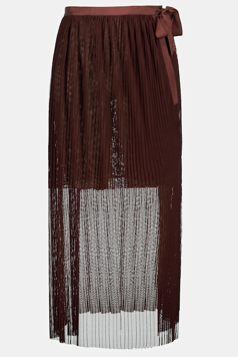 Wickelrock, Druckknöpfe, transparent, plissierter Mesh