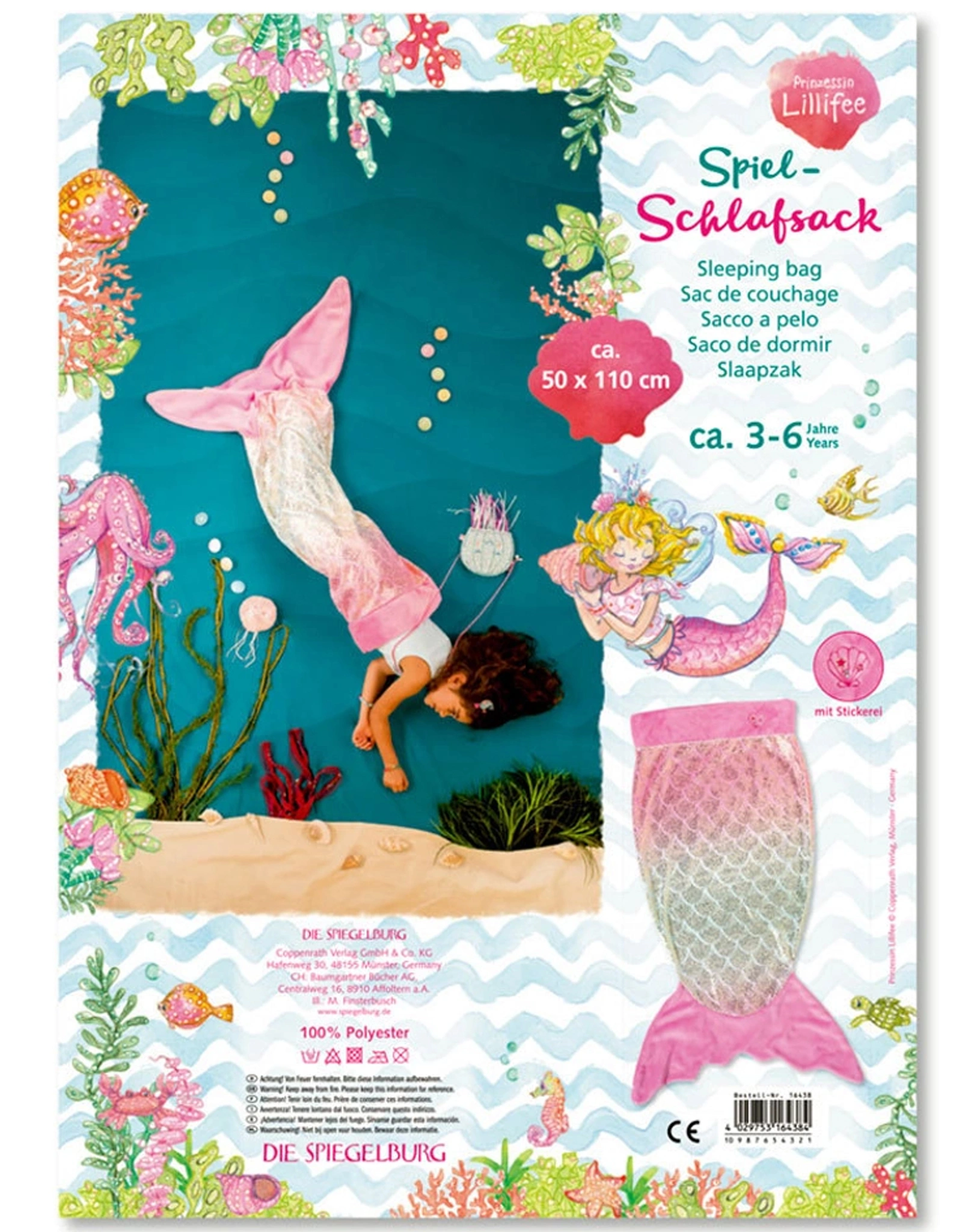 Spiel-Schlafsack PRINZESSIN LILLIFEE – MEERJUNGFRAU mit rosa