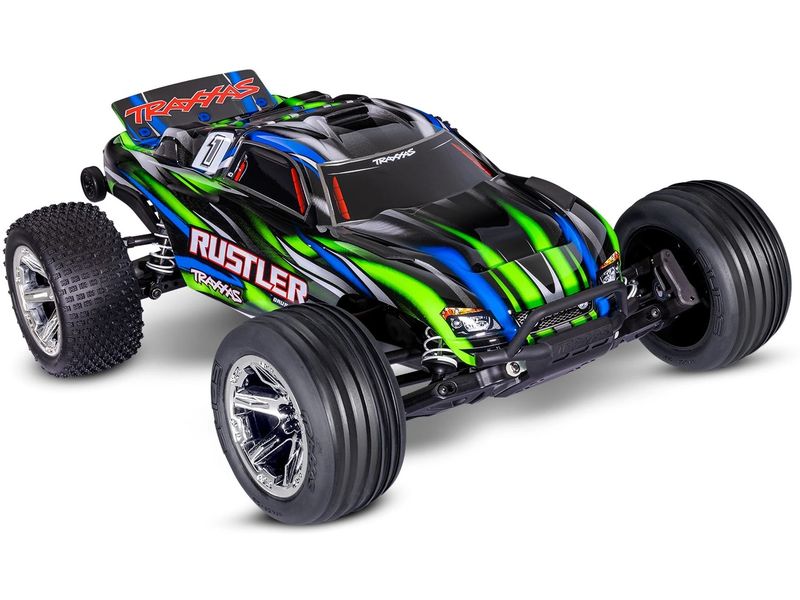 Traxxas Stadium Truck Rustler HD 2WD BL-2s Grün, ARTR, 1:10 2WD-Heckantrieb Truck mit BL-2S Brushless Antrieb