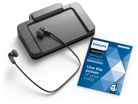 Philips SpeechExec Transcription Set LFH7177 - Licensabonnemet (2 år) - Win - med USB-fodkontrol/stereohovedtelefoner