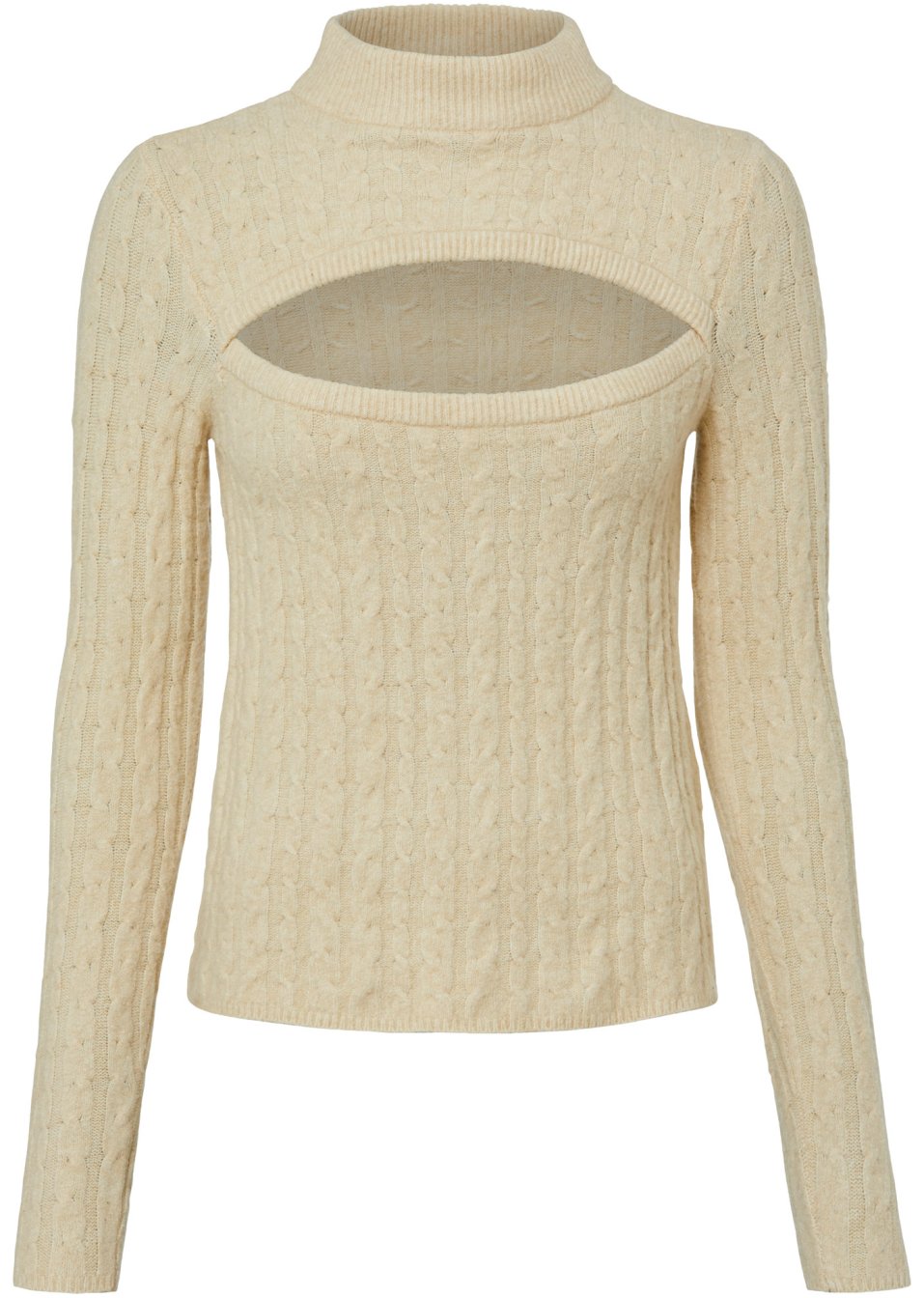 Pull  avec torsades et découpes