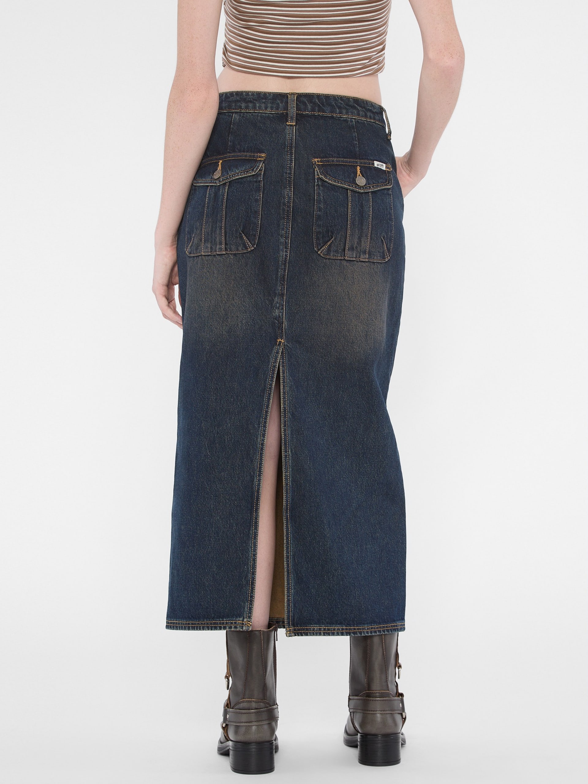 Saia jeans com fenda nas costas da GUESS Originals