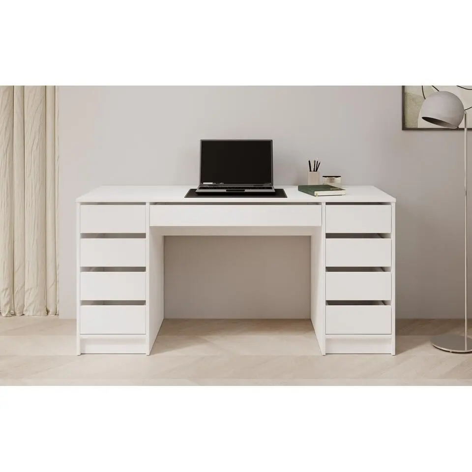 Meubella - Bureau Avio 2 - Wit - 154 cm