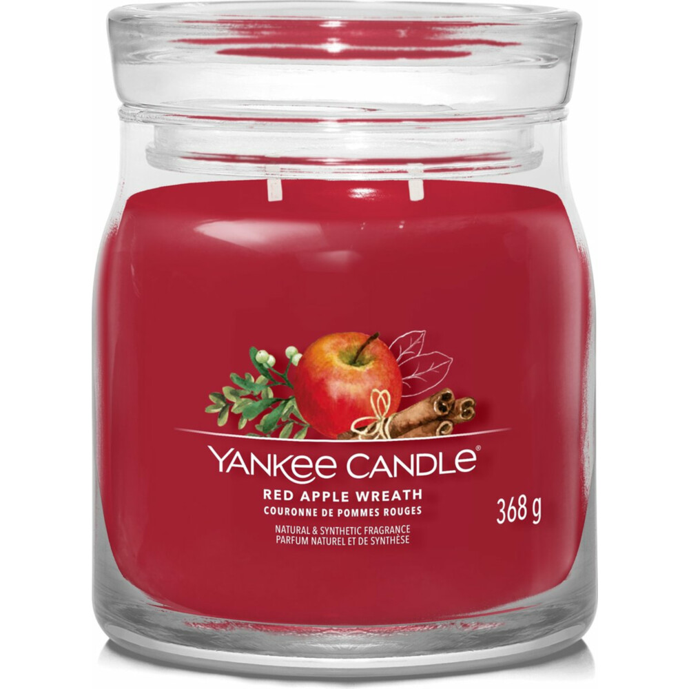 Yankee Candle Geurkaars Medium Jar Red Apple Wreath368 gr