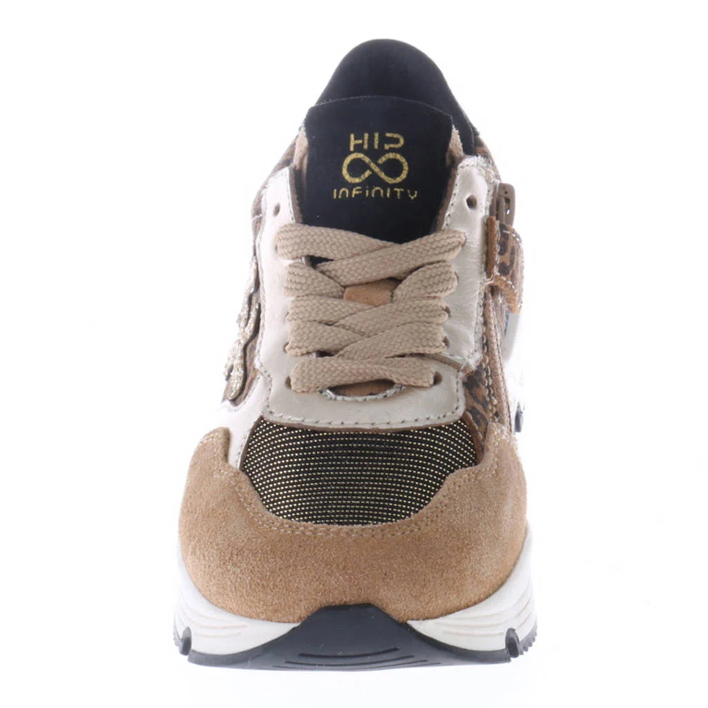 Hip suède sneakers camel/panter/zwart