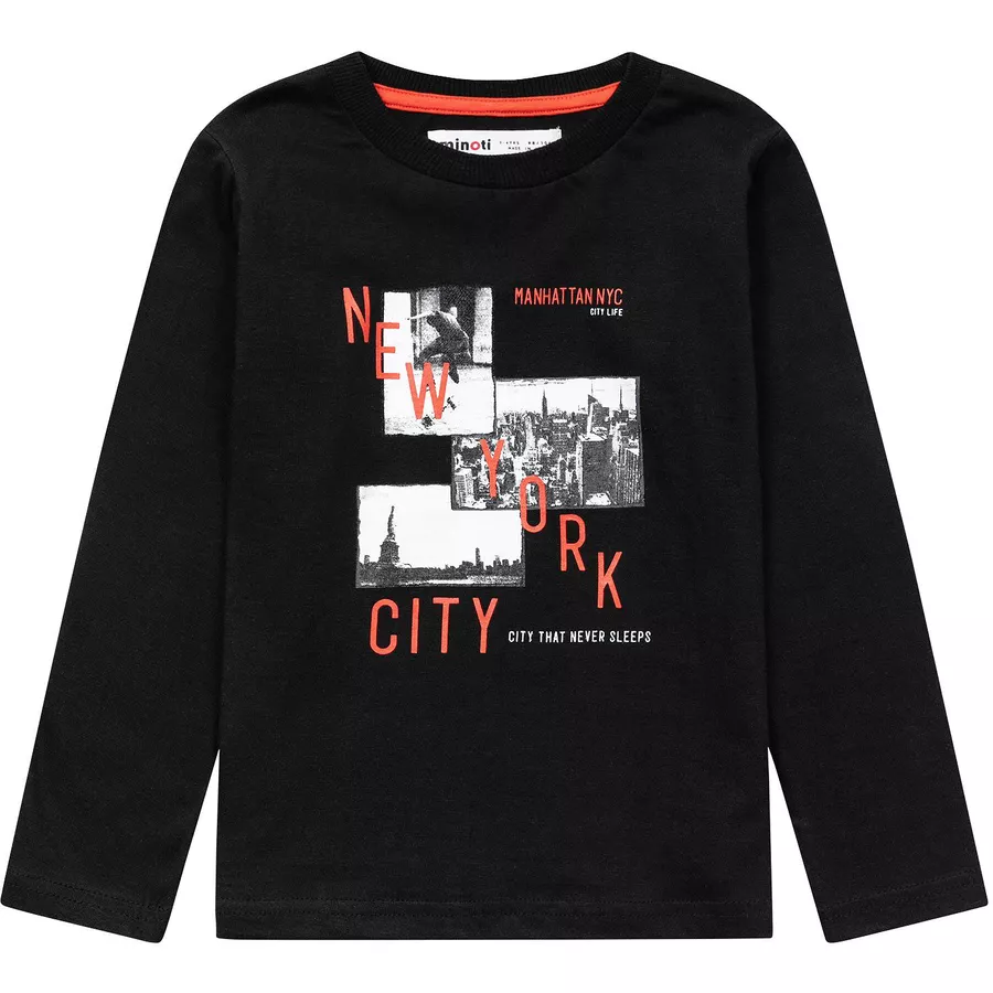 MINOTI 3er-Pack Longsleeves DunkelblauRotGrau