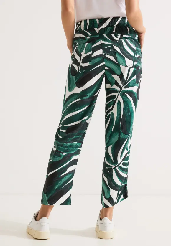 Loose Fit Hose mit Print - lagoon green