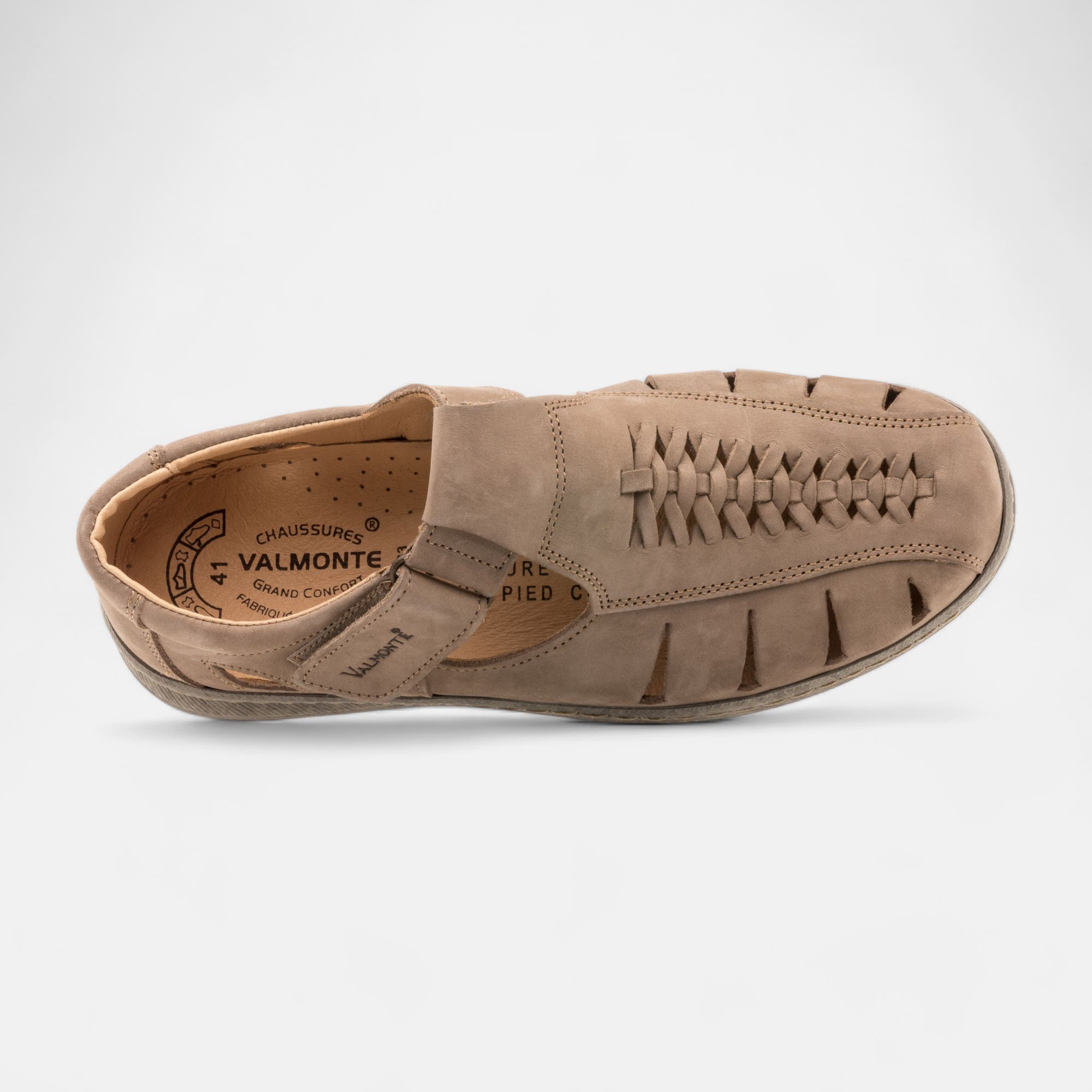 Nu-pieds confort Homme en cuir beige