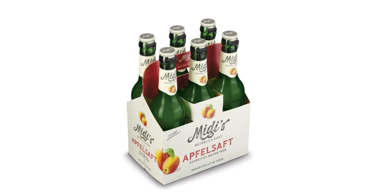 Zillertal Bier Midi's Apfelsaft gespritzt naturtrüb Tray 6x 0,33 Liter (Mehrweg)