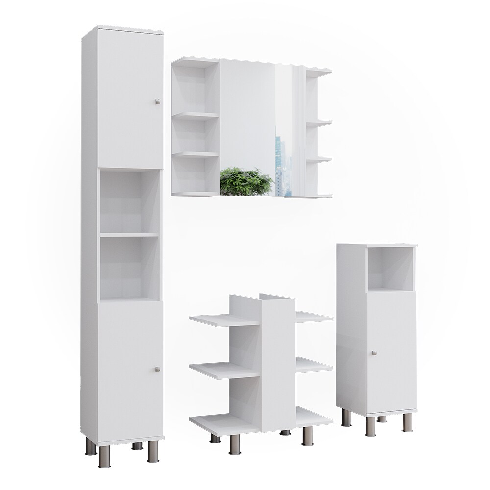 Vicco Badmöbel-Set Fynn Weiß 4 Teile