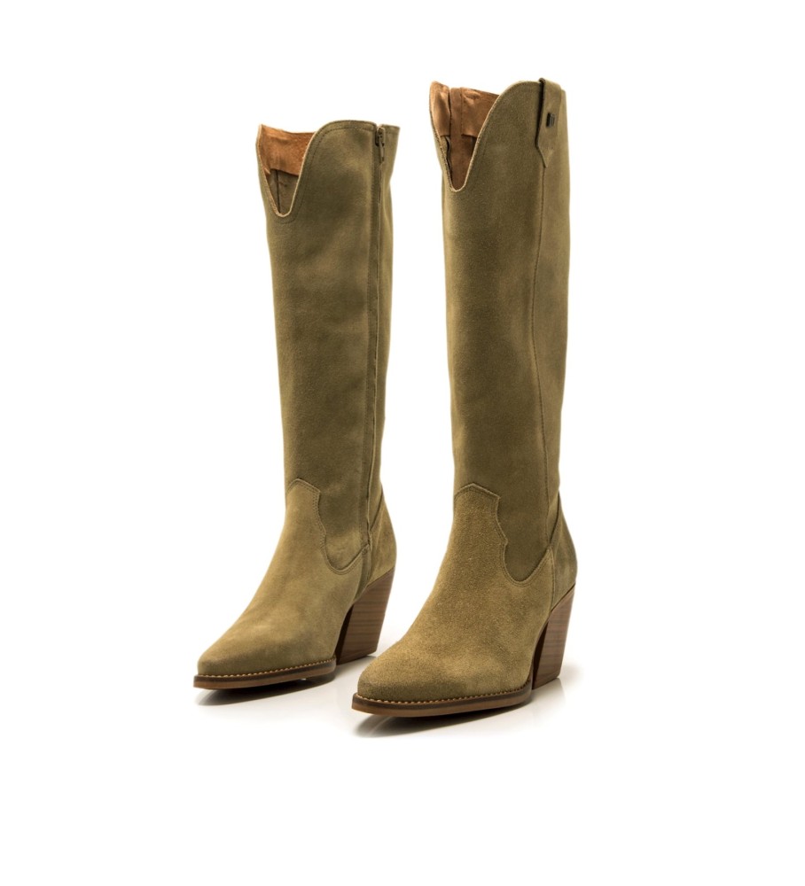 Botas Mustang Missouri em couro, marrom esverdeado - Altura do salto: 5 cm -