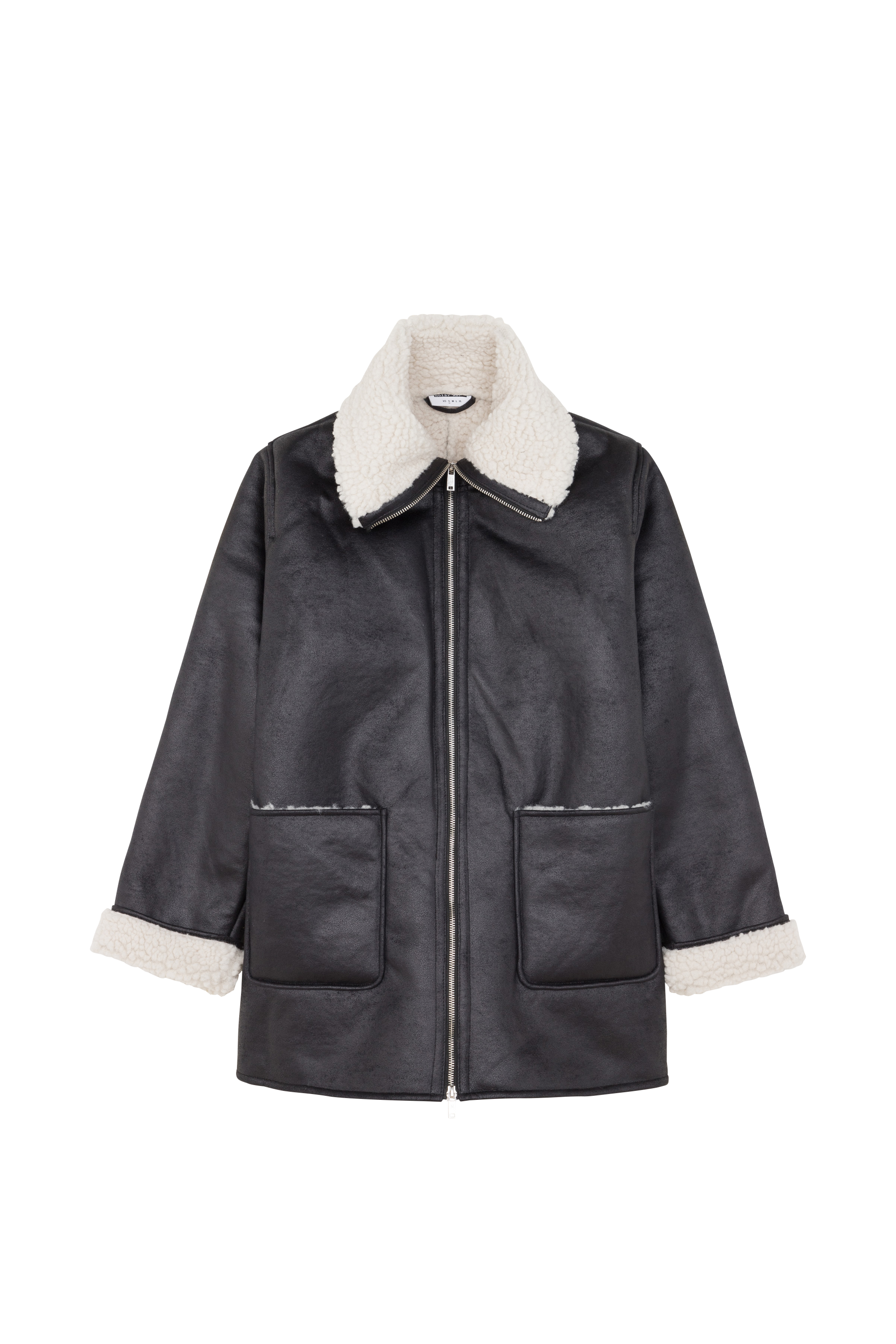 NOISY MAY Veste NMHAILEY L/S HIGHNECK 2WAY ZIP PU JACKET Noir
