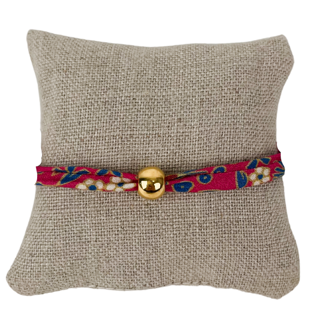 Bracelet Tissu Lisa 7Mm Badiane Framboise