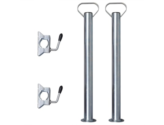 VIDAXL - Roue cric de remorque 60 mm 2 tubes de support 2 pinces fend...
