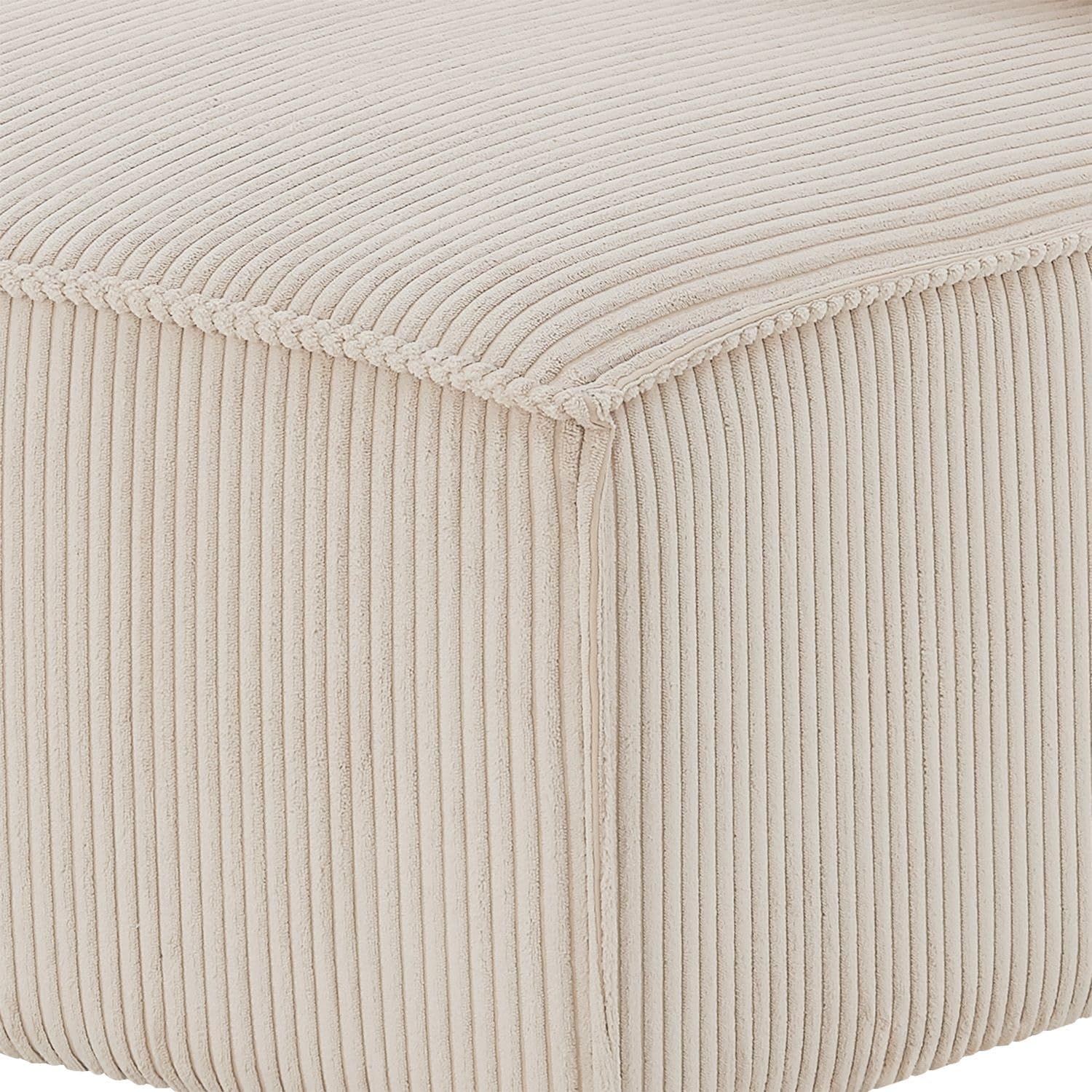Juskys Mittelsofa Domas - modulares Sofa in Cord Beige - Wohnzimmer Couch mit Kissen - Modulsofa 130 kg belastbar - Sofagarnitur Wohnlandschaft