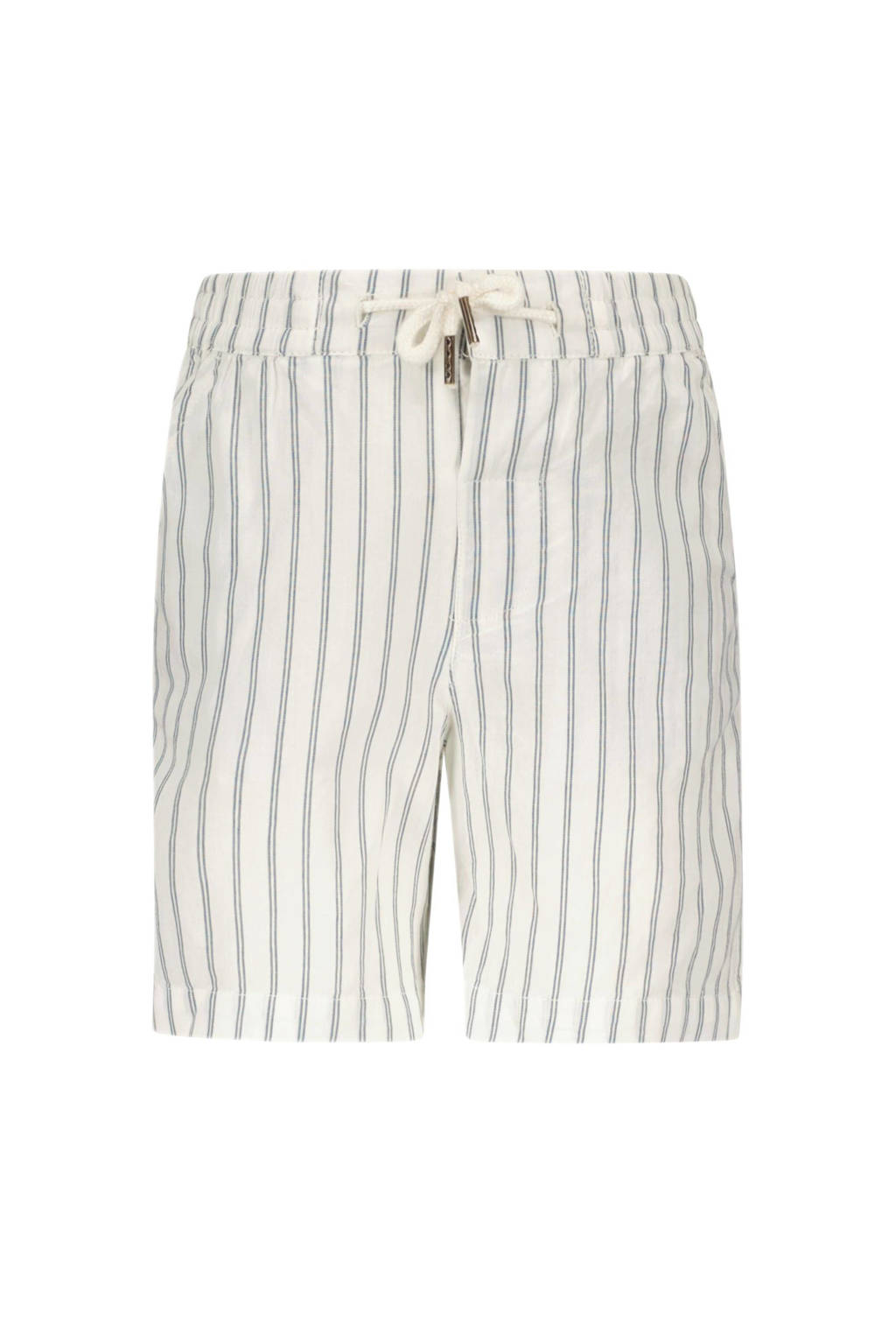 Like Flo gestreepte slim fit short ecru/blauw