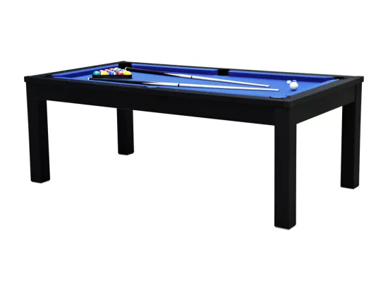 Table de billard convertible noire tapis bleu - Eddie